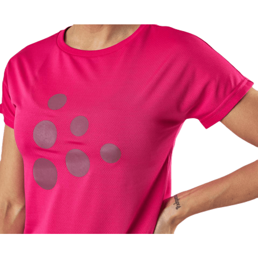 Eaze SS Logo Mesh Tee Pink