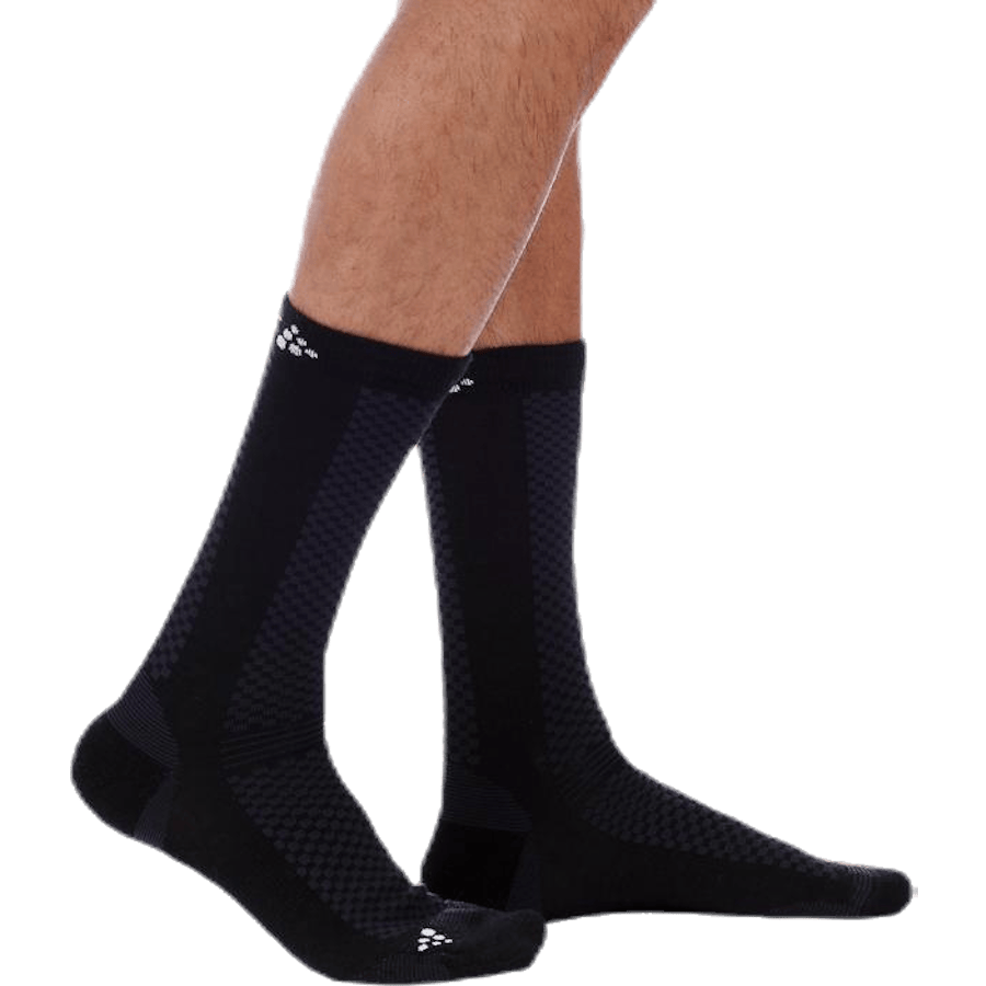 Warm Mid 2-Pack Sock White/Black