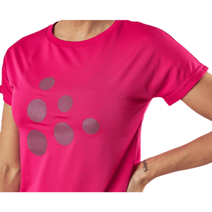 Eaze SS Logo Mesh Tee Pink