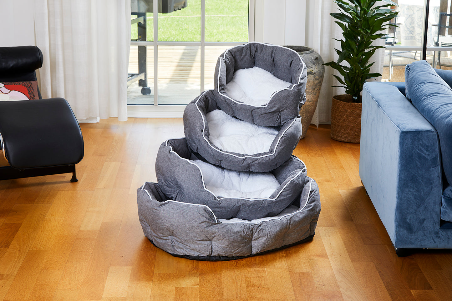 Buddy Hundbädd Oval Grå L