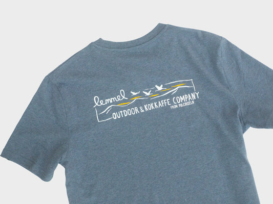 T-shirt "Lemmel Outdoor Co." Heather blue, with backprint