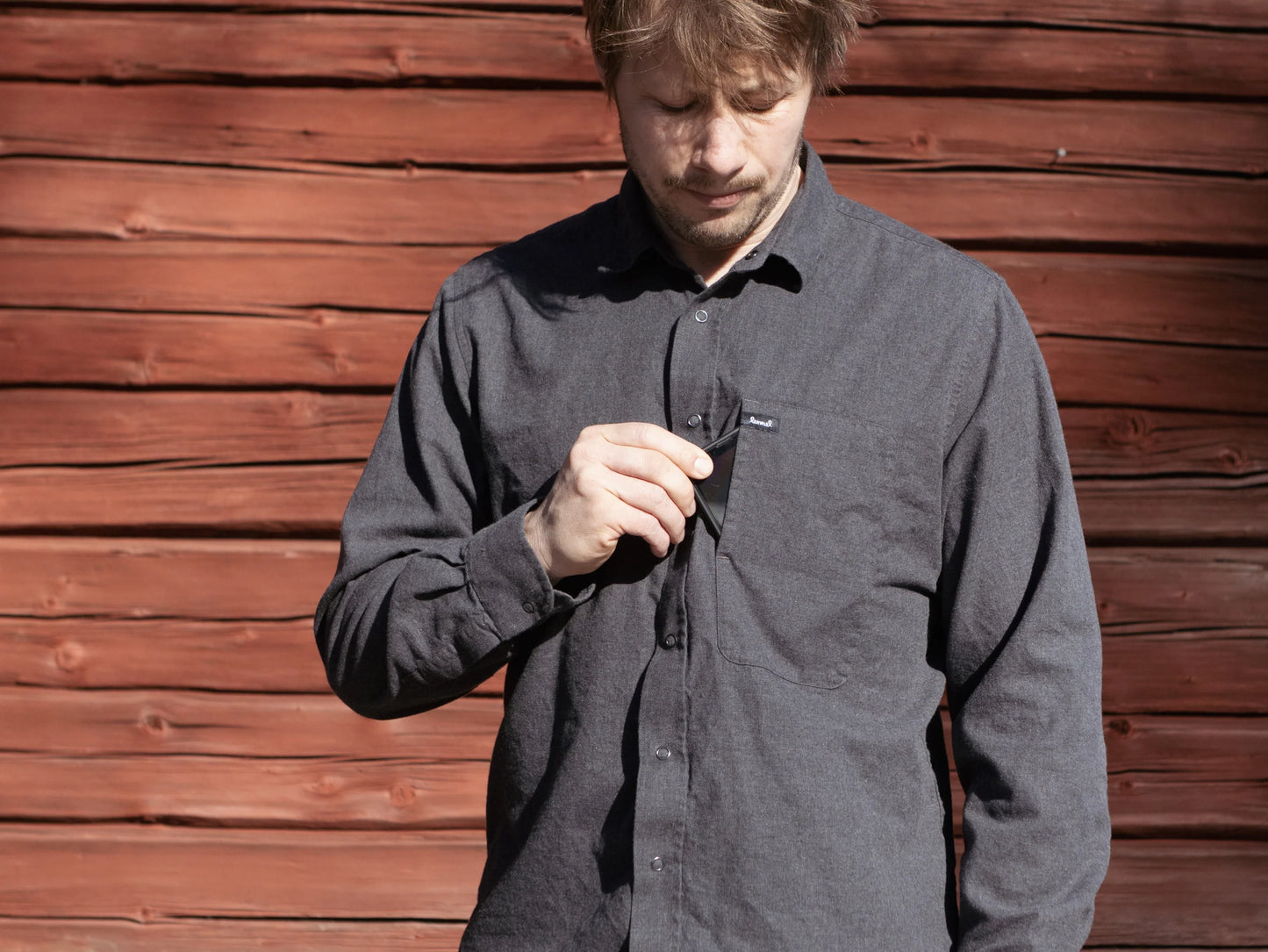 Shirt "Överboda", Flanell dark grey